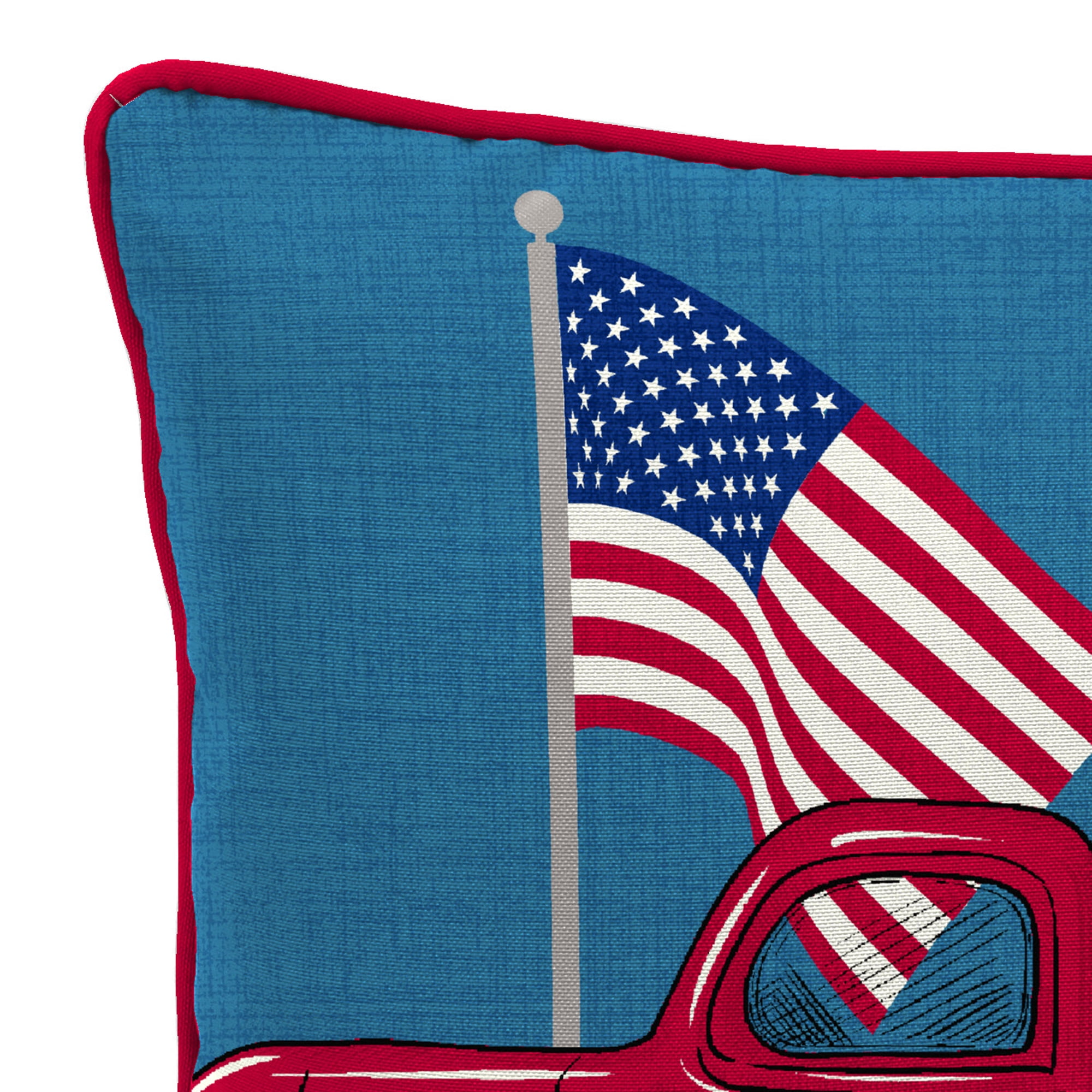 Jordan Manufacturing 18" x 18" Blue Flag Truck Outdoor Throw Pillow (2-Pack)