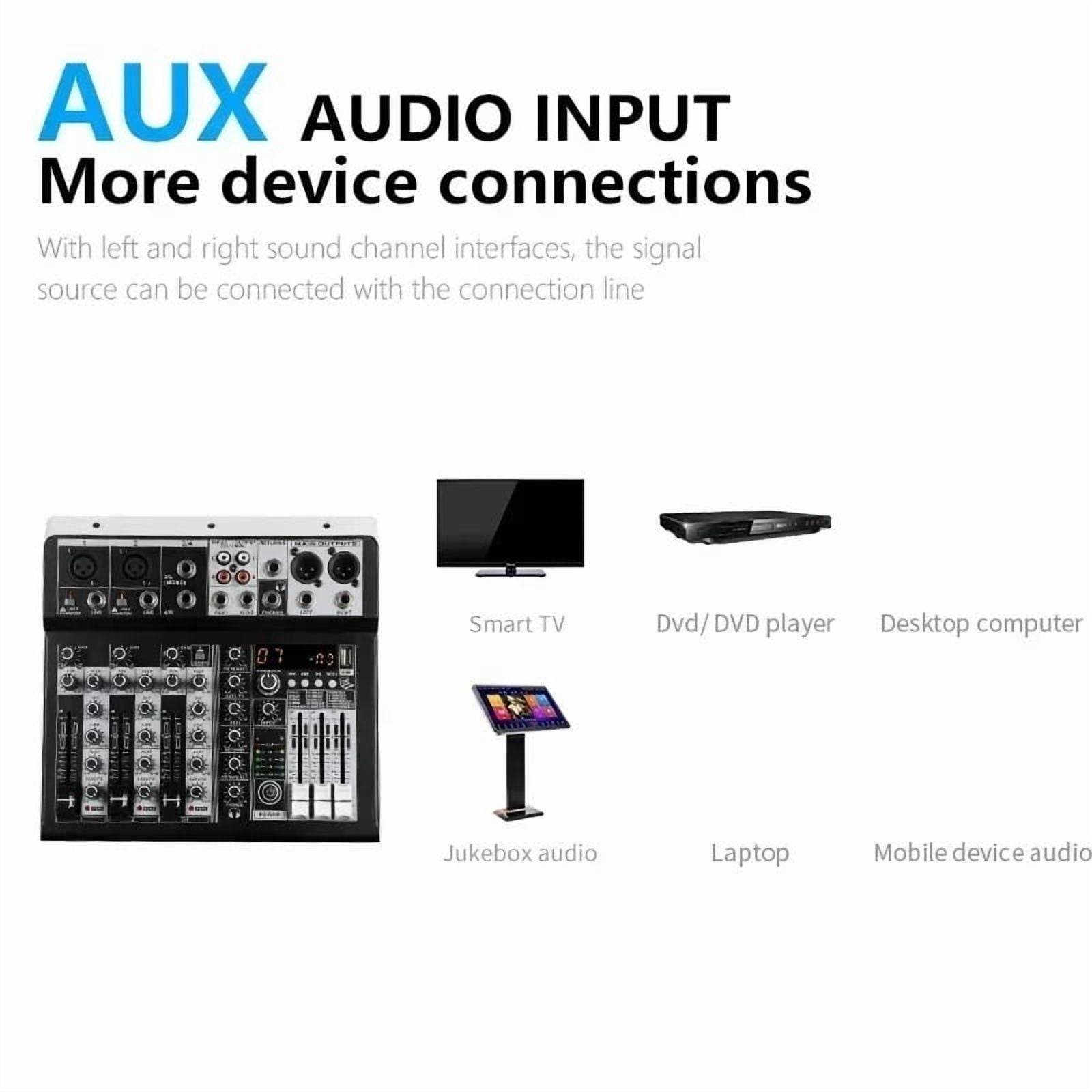 Mixer Sound 2x Mono Stereo Input 4 Channel Digital Mixing Console for DJ Studio Stage