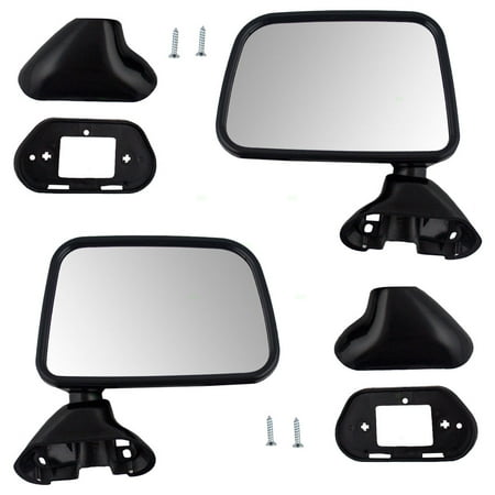 - Pair Set Manual Side View Door Skin Mounted Textured Mirrors Replacement for Toyota Pickup Truck w/ vent window 8794089141 8791089143