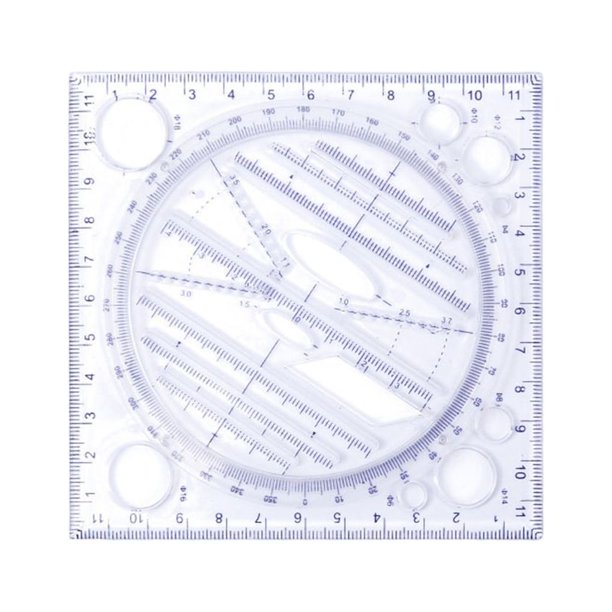 Advancent Regla Giratoria Plantilla Geometría Estéreo Construcción Reglas Medición Azul Type3 NO3