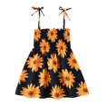 thumbnail image 4 of Robes pour Filles Bébé Tout-Petits Filles Été Imprimé Floral Robe à Bretelles Légère Décontractée avec Attaches Réglables pour Plage Robe pour Filles Orange 18 Mois-24 Mois, 4 of 4