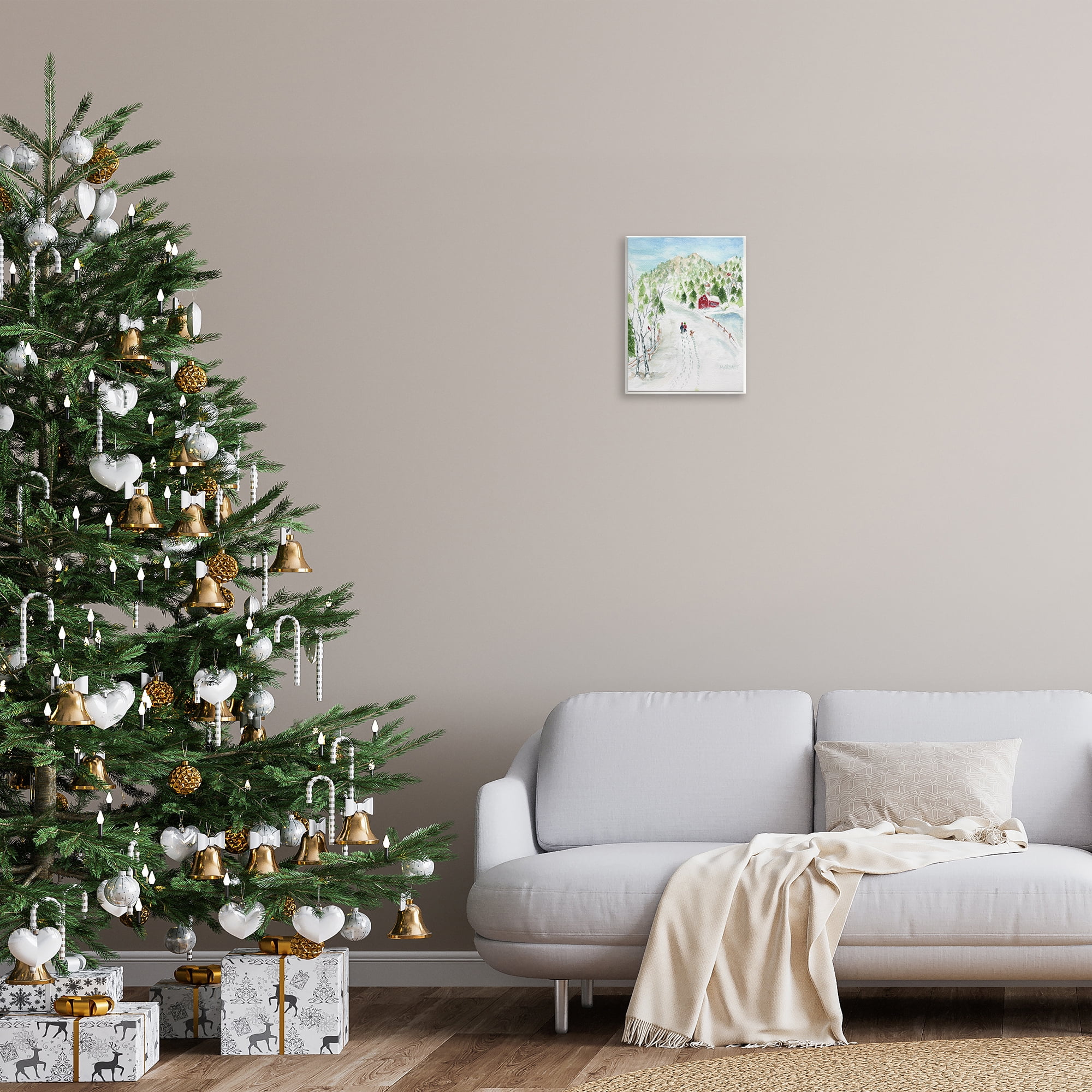 Stupell Industries Steps in Country Snow Holiday Painting Unframed Art Print Wall Art, 11 x 14