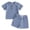 Blue, variant on Splozh Boys Summer Outfit T-Shirt High Waist Shorts Baby Boy Waffle Knit Set Toddler Kids,Blue,2-3 Years