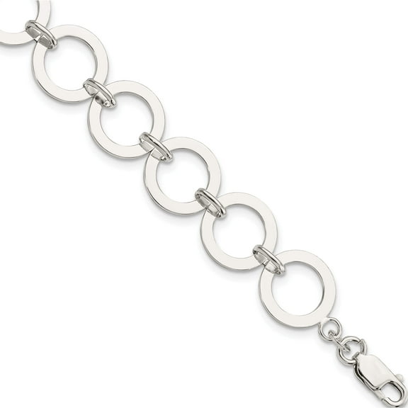 Sterling Silver Circle Link Bracelet Made In India qg3035-7.5