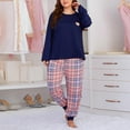 thumbnail image 4 of Sngxgn Womens Pajamas Pajama Sets for Women Soft Button up Womens Loungewear Set with Pockets(Navy,XXXL), 4 of 8