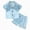 H152-Blue, variant on TOWED22 Girl Pajamas Silk Pjs Shirt Tops Shorts 2Piece Set Toddler Kids Little Girl Nightgown Gift,18-24 M