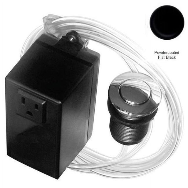 Westbrass ASB-62 Interrupteur d'Air et Boîte de Commande de Sortie Unique - Revêtement en Poudre Noir Plat