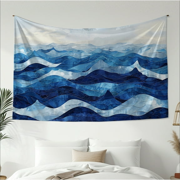 Ocean Tapestry Sea Tapestry Nature Tapestry Blue Tapestry Modern Art Wall Hanging Decor Tapestry for Living Room Bedroom Dorm