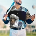 thumbnail image 6 of Balery Cat Astronaut Baseball Jersey for Men Casual Button Down Shirts Short Sleeve Active Team Sports Uniform-Large, 6 of 9