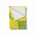 thumbnail image 2 of Grunge Soft Flannel Fleece Throw Blanket, 2 Men Shaking Hands and Sharks Under the Bridge Business Murky Illustration, Cozy Plush for Indoor and Outdoor Use, 50" x 70", Yellow Green, by Ambesonne, 2 of 6