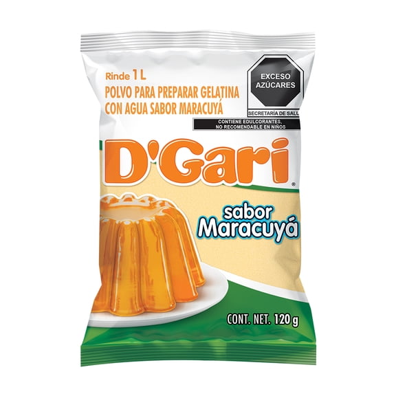 Polvo para preparar gelatina D' Gari de agua sabor maracuyá 120 g