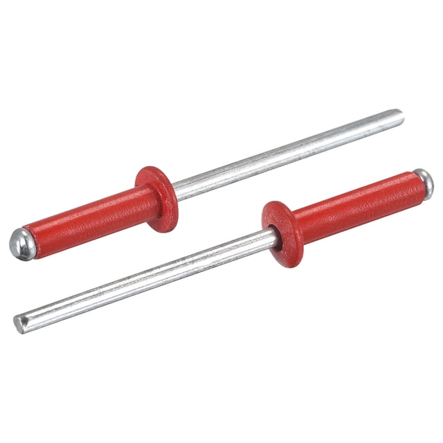 Unique Bargains Rivets Aveugles Tête Ronde Plate en Aluminium de 3,2 Mm x 13 Mm, Pack de 200 Rouge