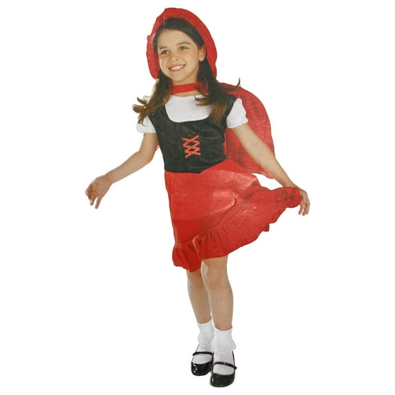 Halloween Girls Red Riding Hood Dress & Cape Costume Small (4-6)