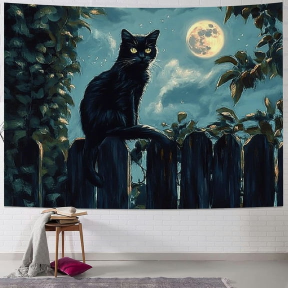 Patifu Cute Cat Tapestry Wall Hanging Unique Style Graphic Tapestries Home Wall Decor Art for Living Room Bedroom Apartment Farmhouse Dorm 40x30inch
