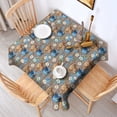 thumbnail image 2 of Brown Highland Cow Blue Bucket Flower Pattern Square Tablecloth,Waterproof Square Table Cover,Wipeable Spillproof Washable Table Cover for Home Kitchen Party Decor 52"x52"(132x132cm), 2 of 6