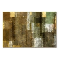 Elephant Stock Abstract Geometric Wall Art - Horizontal Canvas Wall Art - Living Room Wall Decor - Abstract Canvas - Gray And Brown Decor - 30" x 20"