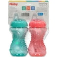 thumbnail image 2 of Nuby Easy Grip Spout Cup 2-Pack (10 oz.) - coral/teal, one size, 2 of 3