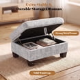 thumbnail image 3 of Poshby Storage Ottoman Coffee Table with Chenille Material, Solid Wood Leg for Living Room, Light Gray, 3 of 7