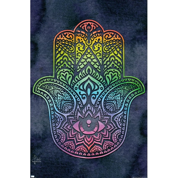 Brigid Ashwood - Rainbow Hamsa Wall Poster, 22.375" x 34"
