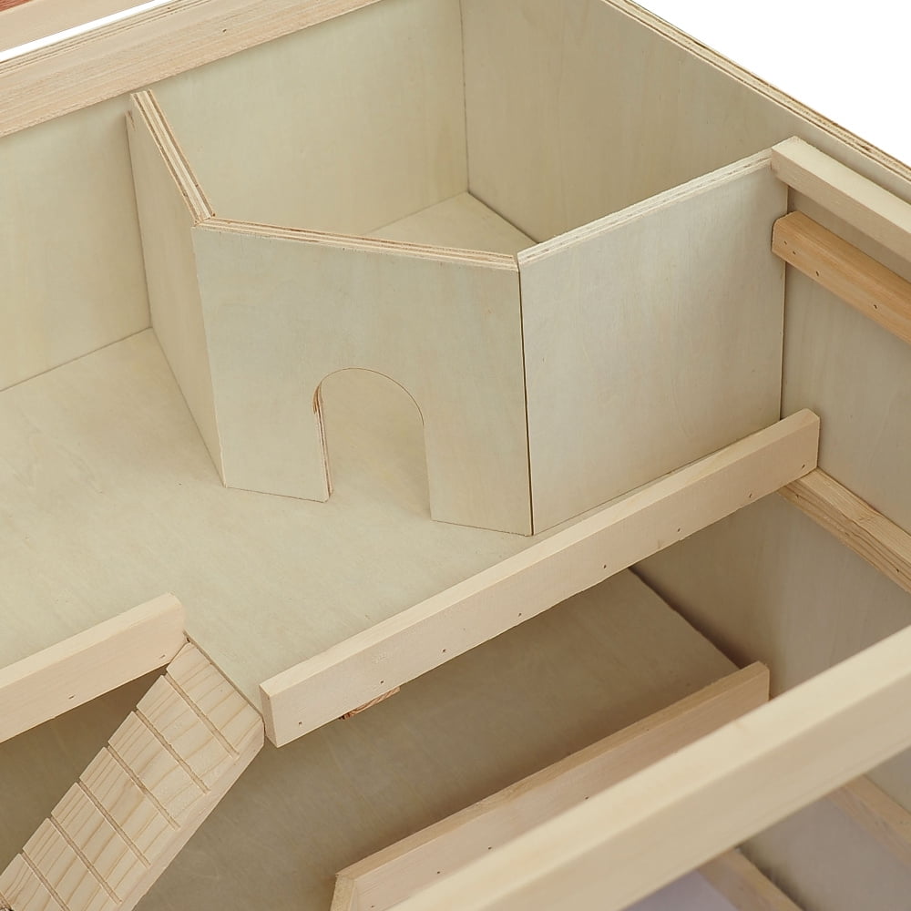 ZHICHUN Extra Large Wooden Hamster Cage Multilevel Small Animal Habitat with Opening Roof Hut Ramps Over 1000 Sqin Space for Hamster Gerbil Indoor Natural Living House