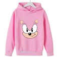 thumbnail image 3 of Sudadera con capucha con estampado de dibujos animados de Sonic para niños, ropa informal de manga larga con cuello redondo, divertida y holgada, para otoño, 3 of 5