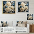 thumbnail image 4 of Designart "Mosaic Harmony: White And Blue Chrysanthemum Mix III" Chrysanthemums Floater Framed Canvas Art Print, 4 of 5