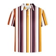 thumbnail image 4 of ZCFZJW Mens Striped Color Block Print T-Shirts Lightweight Casual Summer Short Sleeve Button up V Neck Henley Shirts Loose Regular Fit Comfy Workout Tees Tops Multicolor#08 XXXXXL, 4 of 5