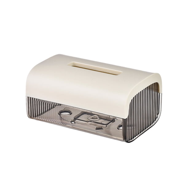 Soporte para pañuelos de papel transparente para montaje en pared, dispensador de papel higiénico sin taladro, estante de almacenamiento para papel higiénico y pañuelos faciales, organizador que