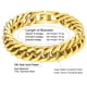 thumbnail image 5 of PROSTEEL Pulseras de cadenas cubanas de oro de 12 mm para hombre, pulsera gruesa de acero inoxidable con eslabones de Franco para niños, pulsera de mano larga y fresca, regalo de Navidad, 19cm/7.5, 5 of 7