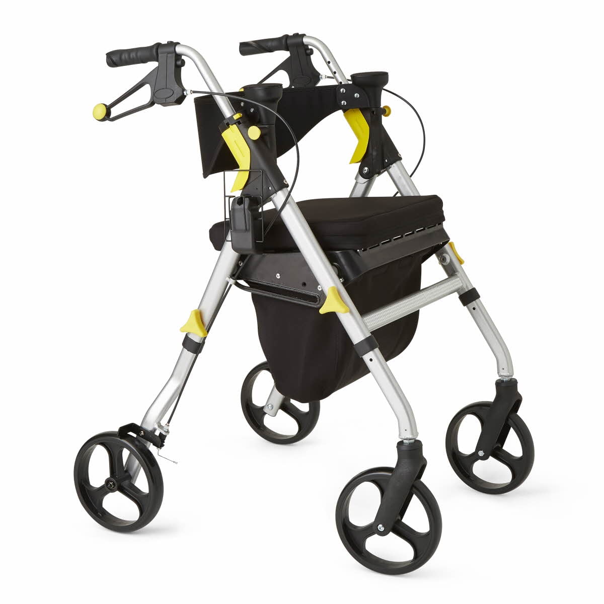 Walking Frames ，Childrens Walker Rollator Lightweight Assist 4-Legged Sticks Folding Carts Four Wheels Height Adjustable Yellow Mobile Convenience Car