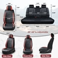 thumbnail image 3 of Fit for Mazda 6 2020 Seat Cover, Waterproof Leather 5 Piece Full Set Wear Resistance Beautify Interior, Red Edge Car Seat Covers, Airbag-Compatible, 3 of 4