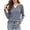 Blue, variant on Patchwork Knit Long Sleeve Crew Neck Tunic Top for Everyday Casual Fall Seasonal Comfort, Blue, L