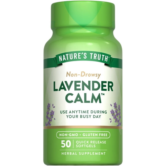 Lavender Calm | 50 Softgels | Non-GMO & Gluten Free Supplement for Men and Women | by Nature's Truth