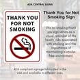 thumbnail image 6 of ADA CENTRAL SIGNS - Thank You for Not Smoking Sign - ADA Compliant Digitally Printed Text Wall Sign - Smoke-Free Area Door Signs for Offices, Businesses, Hotels, and Restaurants - Aluminum 10” x 7”, 6 of 7