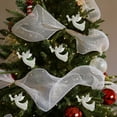 thumbnail image 4 of White Glitter Christmas Ornament – Irregular Shaped Hanging Decoration with Butterfly, Bow, or Cross Design – Holiday Tree or Window Décor, 4 of 5