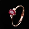 thumbnail image 3 of Natural Ruby & Diamond Ring,14K Rose Gold Wedding Ring, Bridal Engagement Ring, 3 of 5