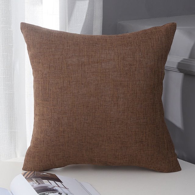 Nvzi 4 fundas de almohada de algodón y lino de color liso. Clásicas y atemporales, fundas de almohada sencillas de color puro, que quedan genial en cualquier cama. 15,75 x 23,62 pulgadas (marrón).