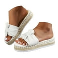 thumbnail image 3 of Mostsola Platform Sandals for Women 2025 Summer Espadrilles Open Toe Bow Slides Beach Shoes, 3 of 8