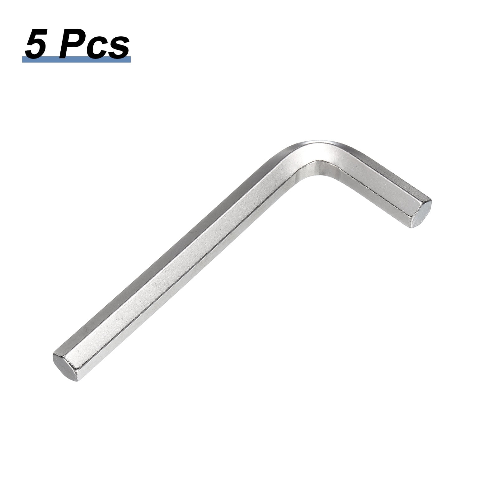 Uxcell 5pcs Hex Key Wrench 3/8" 45# Carbon Steel L-Shape Hexagon SAE Wrenches Repairing Tool for Home DIY Bike Motorcycle Repair, Silver Tone