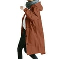 thumbnail image 4 of Yubnlvae Women's Fashion Overcoat Fashionable Women's Long Sleeve Solid Pocket Cardigan Button Top Sweater Knit Hooded Coat Trench Coats Brown, 4 of 7