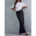thumbnail image 5 of Skirt for Women Elegant High Waisted A Line Satin Skirts Midi Bodycon Skirt Black S, 5 of 10