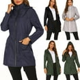 thumbnail image 4 of Women Rain Jacket Waterproof Rain Coats Hooded Windbreaker Lightweight Raincoats Travel Hooded Trench Coats, 4 of 8