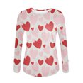 thumbnail image 4 of Qertyioot Cadeau de Saint-Valentin pour Femmes, Imprimé Décontracté, Manches Longues, Col Rond, 4 of 5