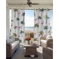 thumbnail image 6 of Palm Trees Blackout Curtains for Bedroom Living Room Darkening Curtains 54 Inch Long Watercolor Tropical Flamingo Summer Short Curtain for Small Window Treatment Insulated Grommet Drapes 42"x54"x2, 6 of 9