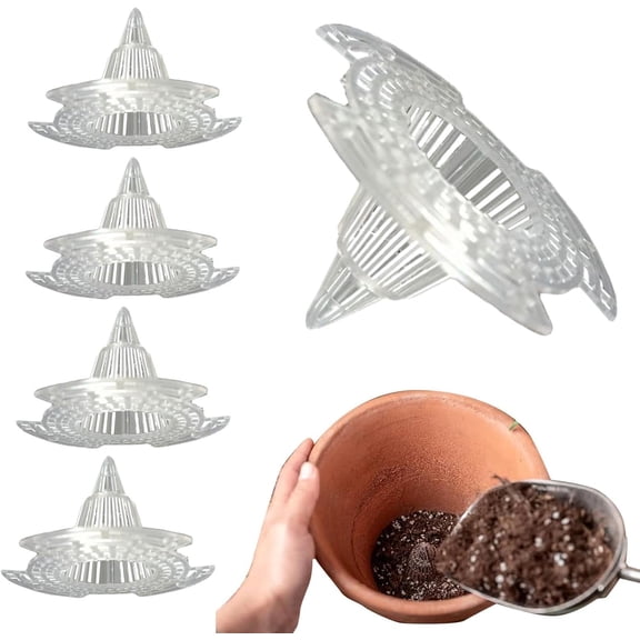 Drainage Mesh - Reusable Hydrophobic Mat,5-Piece Planter Flower Pot Hole Mesh - for Outdoor Indoor Backyard Patio Balcony Greenhouse Bonsai Orchid Vegetables