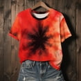 thumbnail image 5 of Odbmxy Tie-Dye T-Shirt Women Short Sleeve Summer Womens Tops Loose Workout Running Leisure Retro Tops, 5 of 6