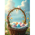 thumbnail image 4 of Spring Themed Yellow Ribbon Banner with Spring Awakening TextBasket of Colorful Flower Field Background Celebrations Gatherings and Family Photo Props, 4 of 4