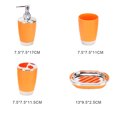thumbnail image 3 of Toystoory Juego de accesorios de baño de 4 uds, soporte de plástico PP para cepillos de dientes, jabón, taza para traje de baño, soporte para Juegos de accesorios de baño naranja, 3 of 6