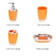 thumbnail image 5 of Naiovety Juego de accesorios de baño de 4 Uds., traje de baño de plástico PP, taza de baño de plástico PP, soporte para cepillo de dientes, Juegos de accesorios de baño naranja, 5 of 6