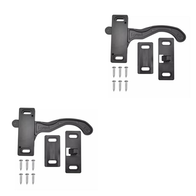 jesticaly RV Screen Door Latch Right Hand Handle Set Travel Trailer Touring Caravans Camper Replacement Hardware Gaskets Parts 2Set